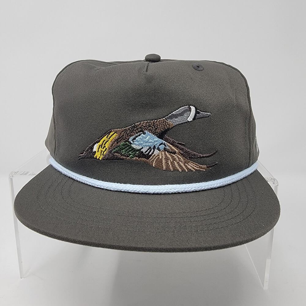 Duck Camp Hat Snapback Gray Embroidered Blue Winged Teal Dad Grandpa Cap OS